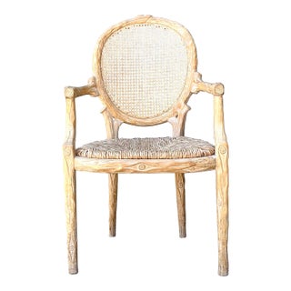 Vintage Faux Bois Arm Chair For Sale