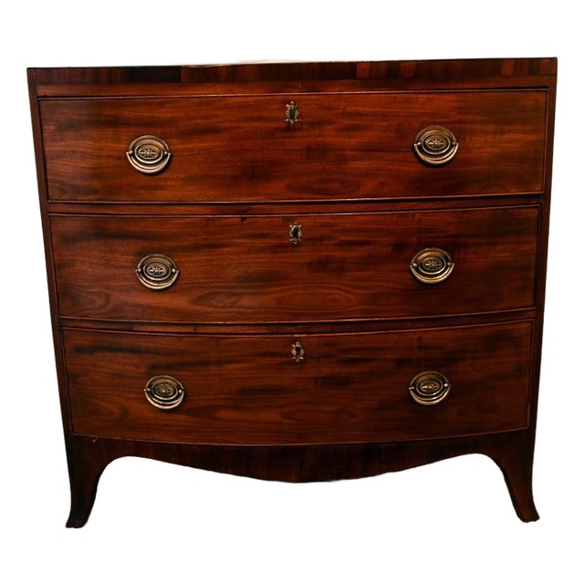 English George III Sheraton Chest of Drawers in Mahogany, 1810s For Sale