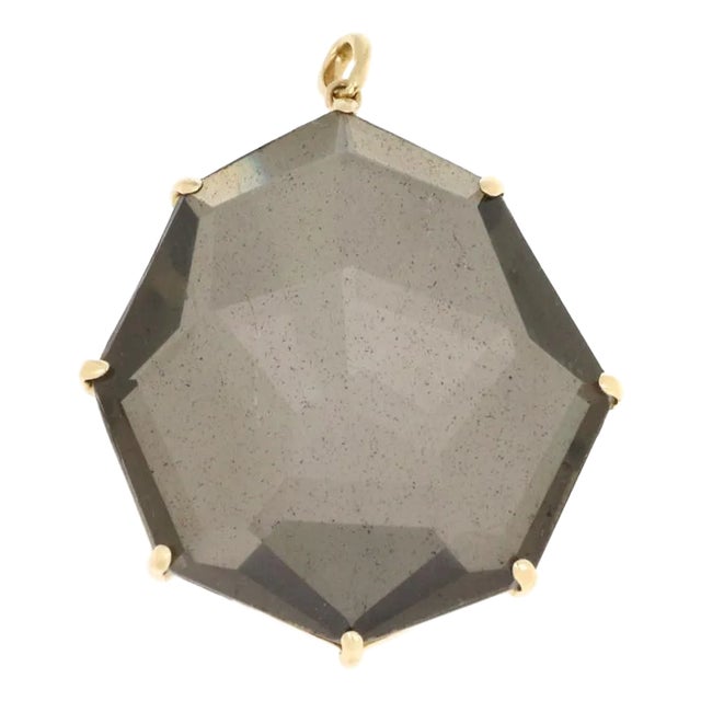 Ippolita Hematite Quartz 18k YGold Octahedron Shape Pendant For Sale