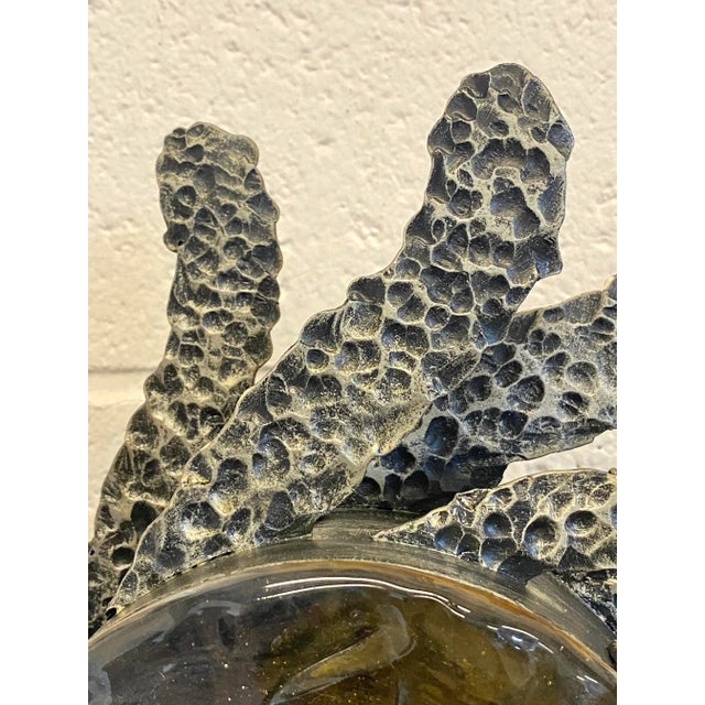 Brutalist Wall Light in Glass and Wrought Iron, 1960s For Sale - Image 4 of 13