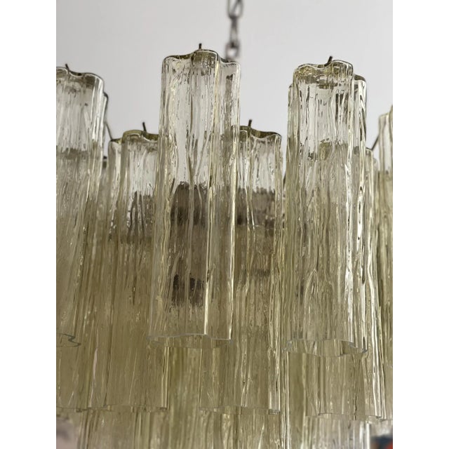Medium Size Honey-Colored Murano Tubular Chandelier For Sale - Image 4 of 8