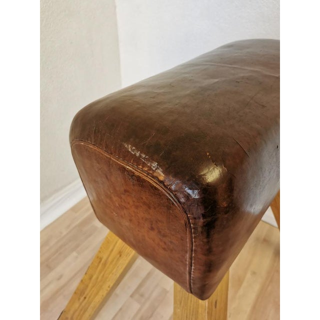 Vintage Leather Gym Pommel Horse, 1960s For Sale - Image 4 of 18