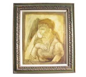 20th Century Modern Oil on Canvas by French Born American Artist Josette Faguet