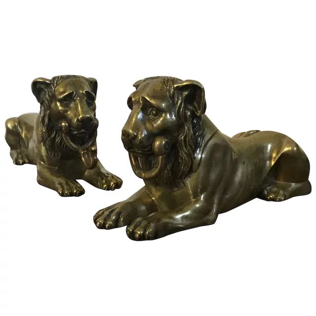 Antique Early 19th Century French Empire Bronze Egyptian Lion 1800 - A Pair For Sale - Image 11 of 11