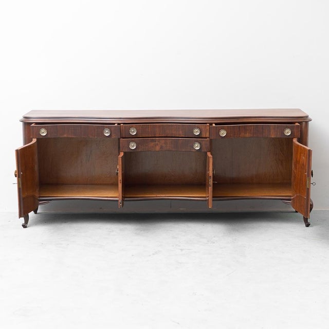 Brown Vintage Brown Wooden Sideboard, 1950s For Sale - Image 8 of 13