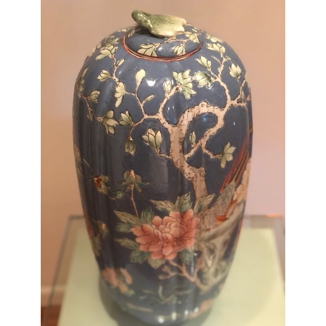 Blue Pair of Chinoiserie Style Jars With Lids For Sale - Image 8 of 17