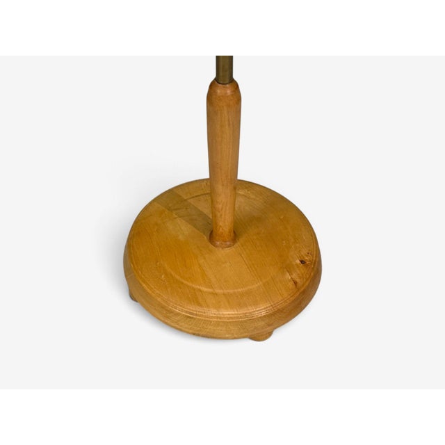 1950s Swedish Modern Birch, Brass, Silk Adjustable Floor Lamp For Sale - Image 12 of 14