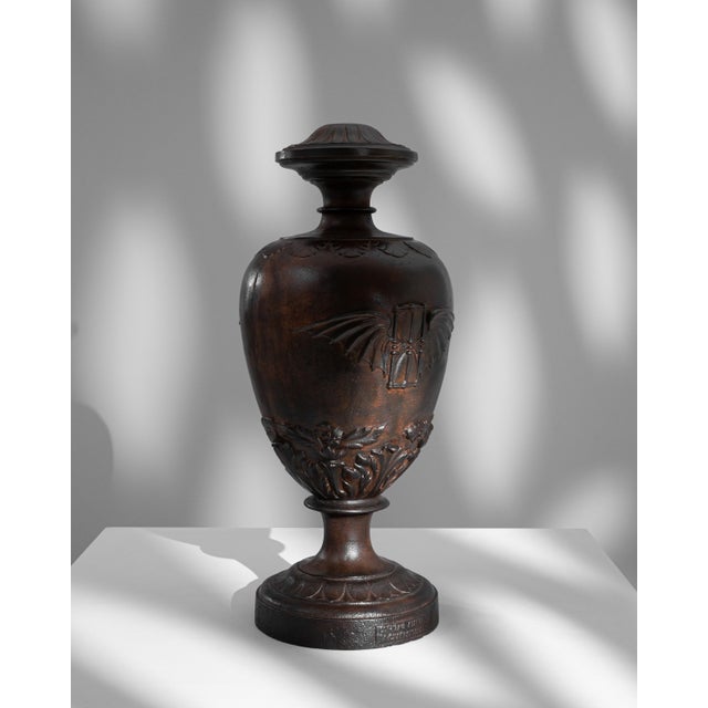 French Provincial 1900s French Cast Iron Urn For Sale - Image 3 of 18