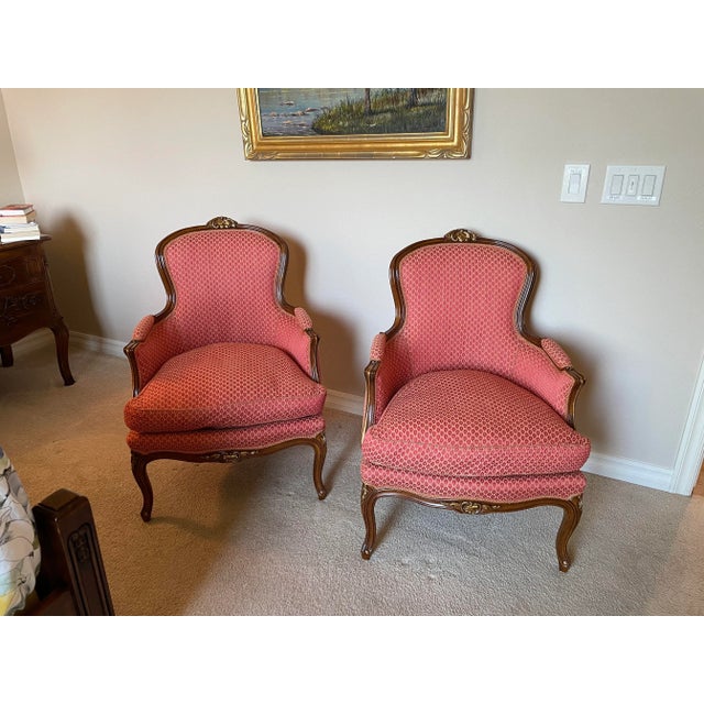 French Karges Chairs Gilded Wood Bergere Style For Sale - Image 10 of 13