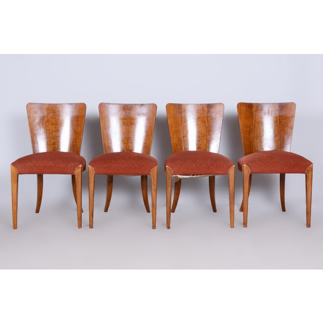 Art Deco Beech Dining Chairs by Jindřich Halabala for Up Závody, Czechia, 1940s, Set of 4 For Sale - Image 11 of 11
