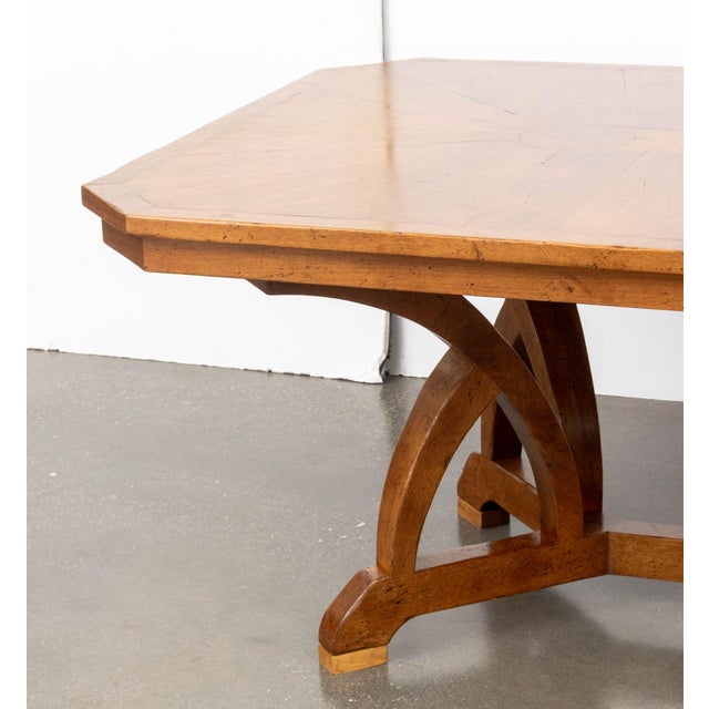 Modern Modern Walnut Octagonal Extending Dining Table For Sale - Image 3 of 17