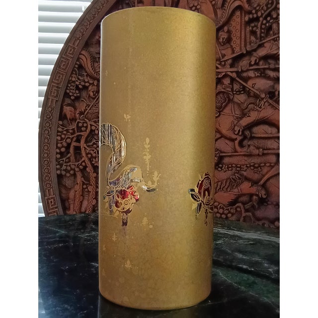 1970s 1970s Rosenthal Large Numbered 24k Gold Plated Multicolor Porcelain Vase For Sale - Image 5 of 9