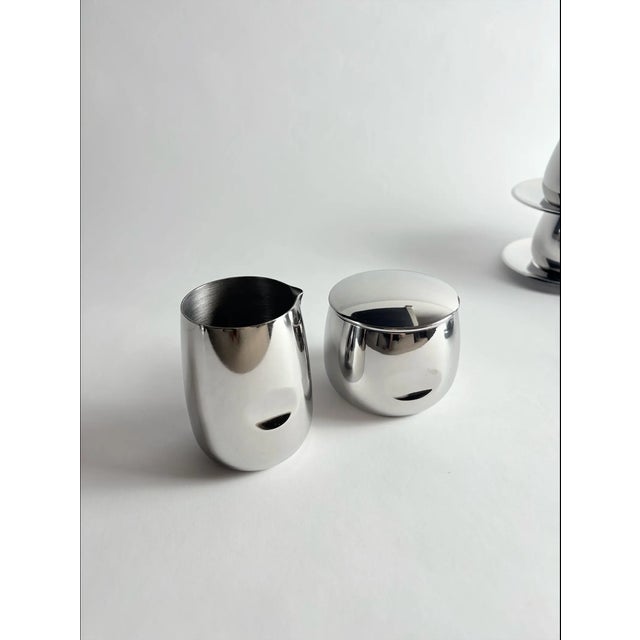 Italian Stainless Steel Espresso Set by AMC Art Design, 1980, Set of 20 For Sale - Image 4 of 7
