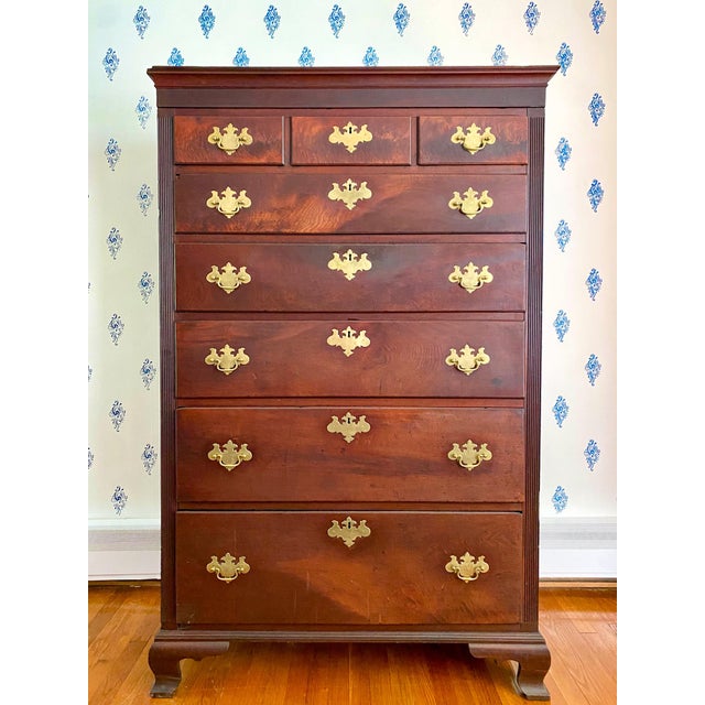 Antique Late 1700s Western Maryland Chippendale Walnut Tall Chest of Drawers For Sale - Image 15 of 15