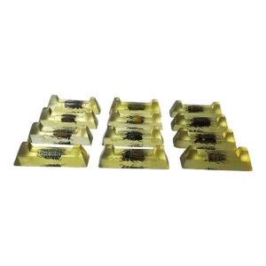 Vintage French Scarab Beetle Knife Rests in Lucite - Set of 12