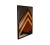 Postmodern Late 20th Century Post Modern Wooden Chevron Design & Leather Patch Mirror For Sale - Image 3 of 8