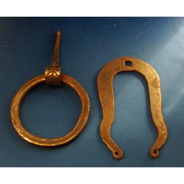 Metal 19th Century Aesthetic Movement Wrought Iron Door Knocker For Sale - Image 7 of 9
