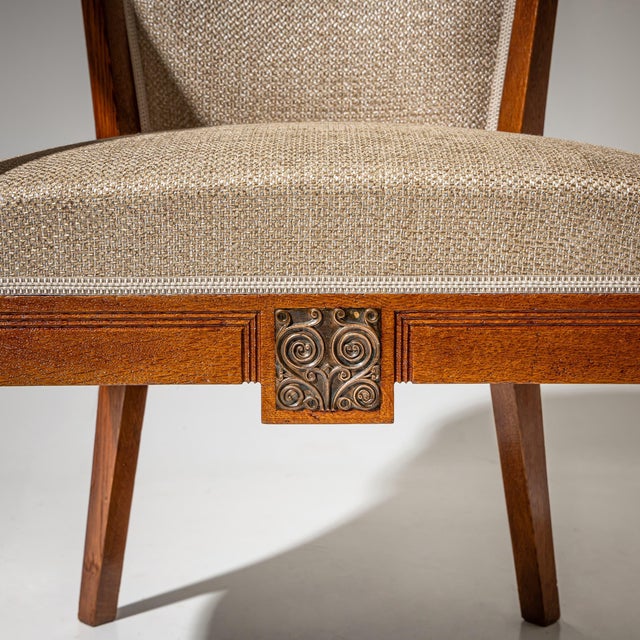 Pair of Art Nouveau Armchairs, attributed to Angelo Sello, Italy, early 20th cen For Sale - Image 4 of 12