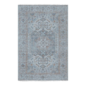 4x 6 Fiona Vibrant Ivory Geometric Medallion Handmade Wool Carpet Rug
