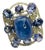 Bochic "Orient" Natural Diamond & Tanzanite Cocktail Ring Set In 18K Gold & Silver For Sale