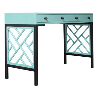 Chippendale Writing Desk - Turquoise For Sale
