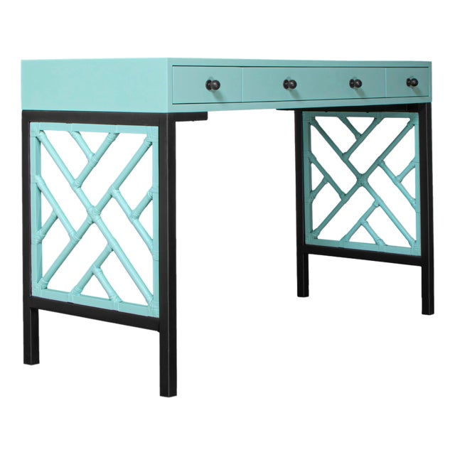 Chippendale Writing Desk - Turquoise For Sale