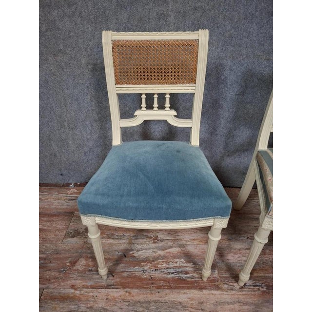 Louis XVI Chairs in Lacquered Wood For Sale - Image 4 of 8