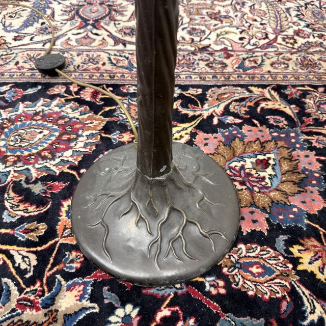 Large Art Deco Floor Lamp in the style of Tiffany For Sale - Image 6 of 7