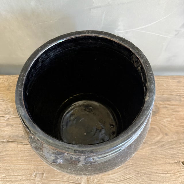 Early 21st Century Black Glazed Pottery Wabi Sabi Style For Sale - Image 5 of 5