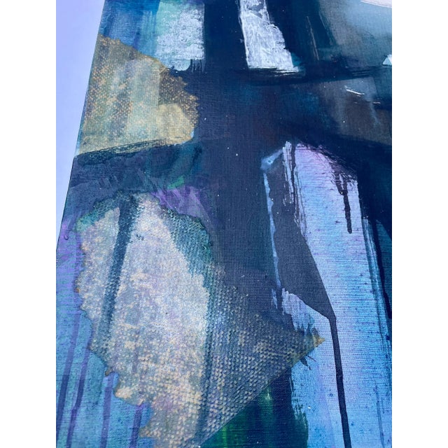 Mid Century Abstract Painting of Bridge - Signed For Sale - Image 4 of 6