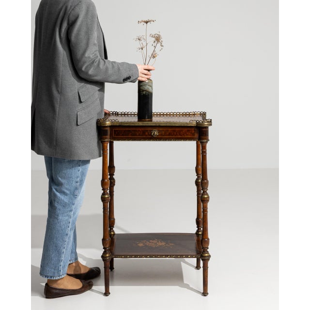 Napoleon III Two-Tier Side Table, Second Empire Style, France, 19th Century For Sale - Image 4 of 15