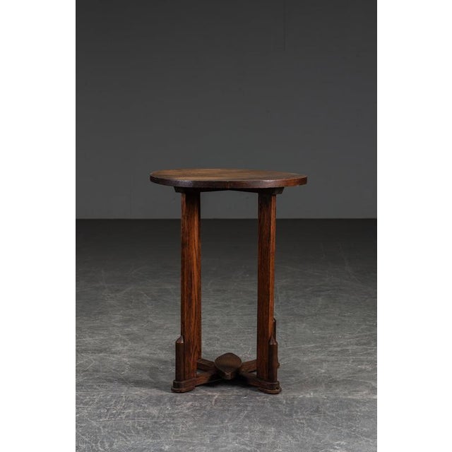 Brown Amsterdam School Side Table, 1930s For Sale - Image 8 of 12