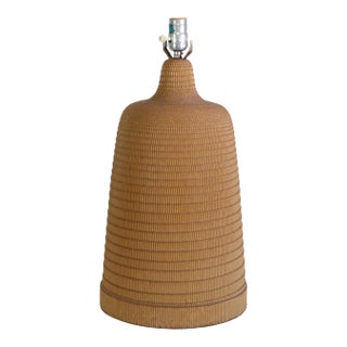 1970s Corrugated Cut Paper Table Lamp For Sale