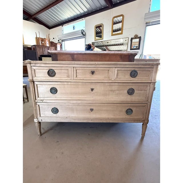 Large 18th Century French Louis XVI Solid Walnut Bleached Chest of Drawer / Commodes For Sale - Image 10 of 12