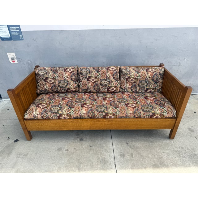 Wood 1990s Stickley Craftsman Spindle Back Sofa For Sale - Image 7 of 14