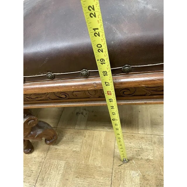 Late 19th Century Large Pair of French Calver Dining Armchairs Leather Fabric For Sale - Image 16 of 16