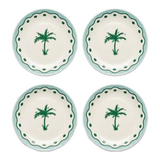 Anthropologie X Fern & Co. Palm Tree Dessert Plates - Set of 4 For Sale