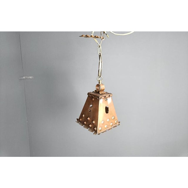 1970s Brutalist Copper Pendant Light, 1970s For Sale - Image 5 of 13