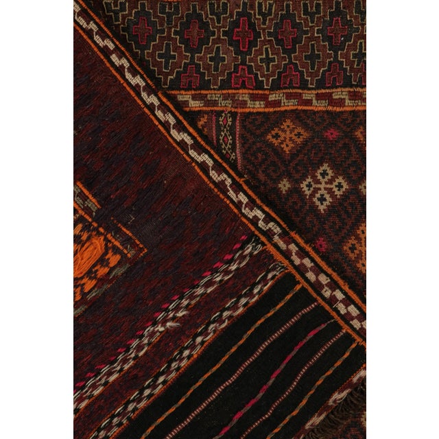 Textile 1950s Vintage Baluch Tribal Kilim in Brown, Red & Orange Patterns by Rug & Kilim For Sale - Image 7 of 8