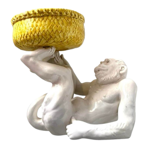 Vintage Italian Made Porcelain Monkey/Bowl Centerpiece