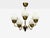 1950s Danish Modern, Pendant Light, Brass, Etched Glass For Sale - Image 4 of 12