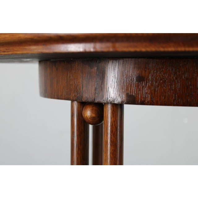 Vienna Secession Coffee Table in Oak and Brass attributed to Josef Hoffmann, Czechoslovakia, 1920s For Sale - Image 8 of 15