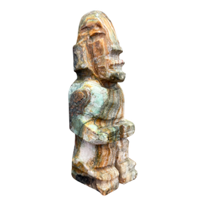 1970s Hand-Carved Possibly Onyx Stone Statue - Unique Tribal-Inspired Figurine