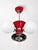 Space Age Pendant Lamp with Three Globes in Red Lacquered Metal, Chrome and Opal Glass, 1970s For Sale - Image 6 of 6