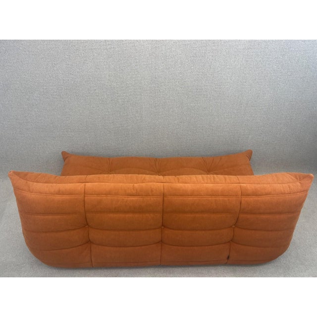 Orange Togo Three-Seater Sofa from Ligne Roset, 2013 For Sale - Image 11 of 16