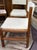 Mid-Century Modern Mid Century Angular Wood Dining Chairs With Thick Linen Upholstery For Sale - Image 3 of 7