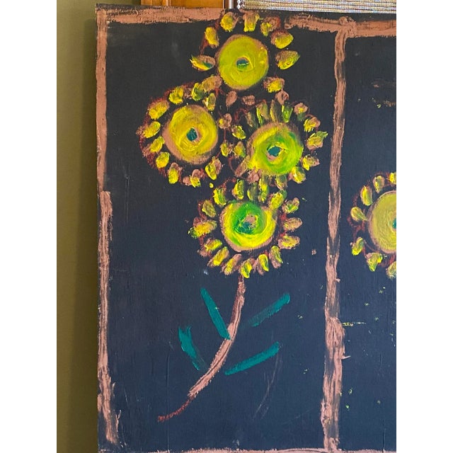 Wood 1990s Folk Art Floral Still Life Painting by Jimmy Lee Sudduth For Sale - Image 7 of 13