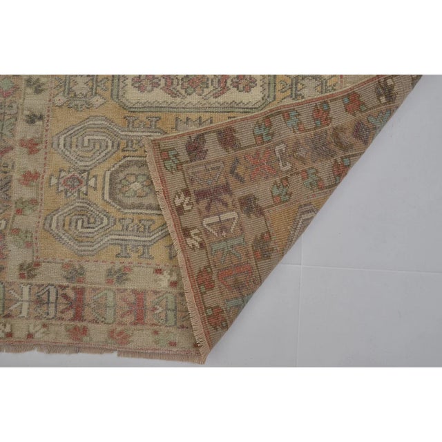 1950s 1950s Handwoven Ochre Turkish Rug For Sale - Image 5 of 10