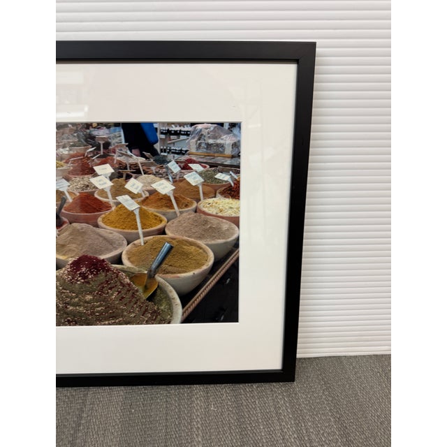 Traditional Middle Eastern Spice Market Photograph, Framed For Sale - Image 3 of 12