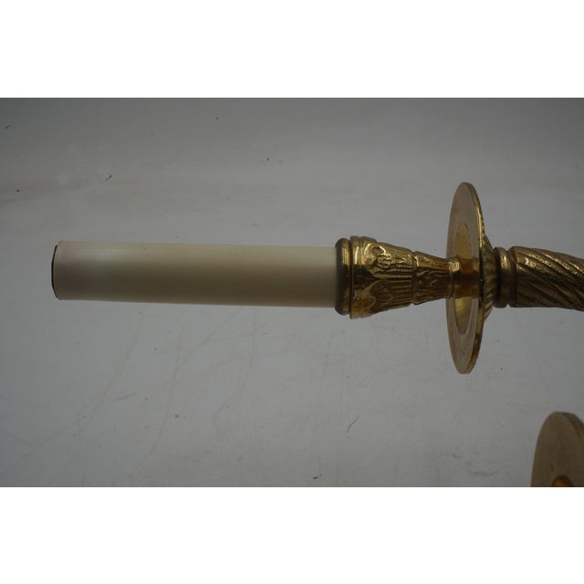 1980s Pair of Decorative Crafts Electric Wall Sconces For Sale In Philadelphia - Image 6 of 10